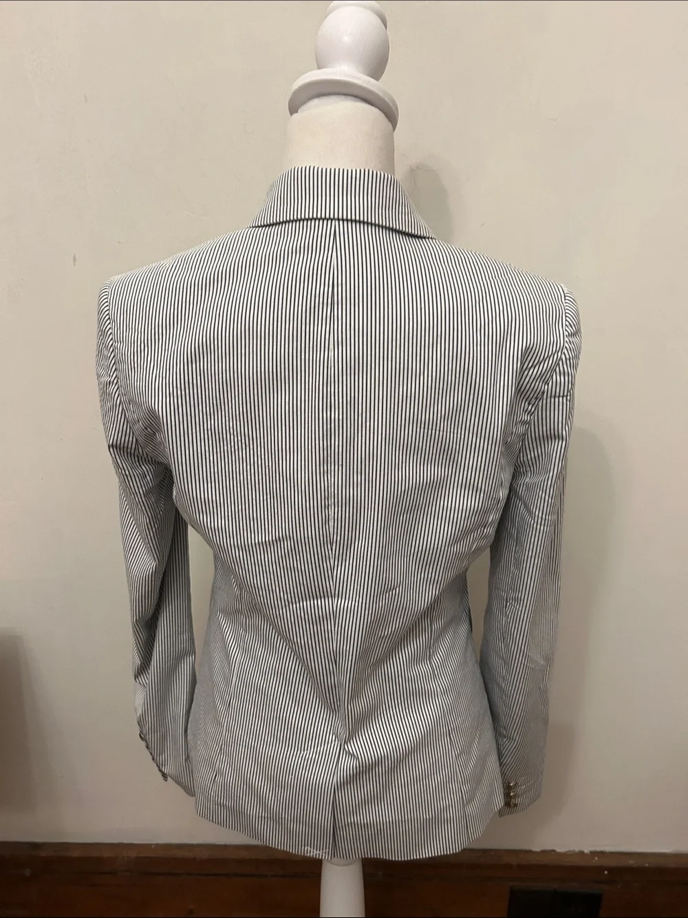 Cynthia Rowley Striped Seersucker Blazer - Light Blue/White Size S EUC